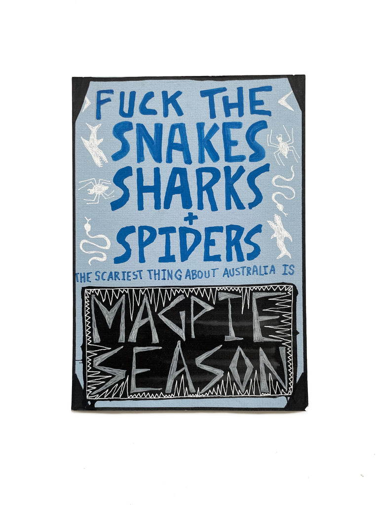 Lucas Grogan 'Fuck the Snakes, Sharks & Spiders' original artwork