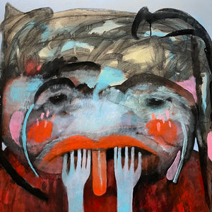 Sally Bourke, I’m no better than you, 2021, oil on linen, 91 x 102 cm