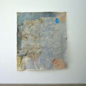 Jahnne Pasco-White, becoming-with 31, 2019, Lilly pilly berries, oil stick, crayon, acrylic, pencil, fabric dye, cotton, paper, linen on canvas, 220 x 180 cm