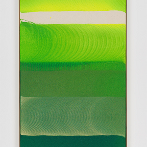 James Dodd, Emerald Fizz, 2021, acrylic on canvas, powder coated steel frame, 57.5 x 37 cm