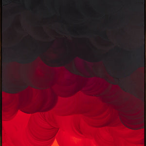 James Dodd, Mill Painting (Black and Red Violet), 2018, acrylic on canvas, 140 x 100 cm
