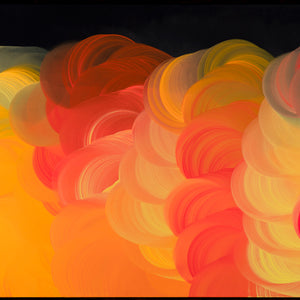 James Dodd, Mill Painting (Oranges and Reds), 2018, acrylic on canvas, 100 x 140 cm
