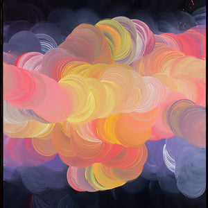 James Dodd, Mill Painting (Purple and Lemon), 2018, acrylic on canvas, 140 x 100 cm