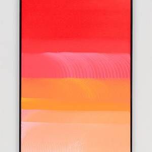 James Dodd, Red Meditation, 2021, acrylic on canvas, powder coated steel frame, 57.5 x 37 cm