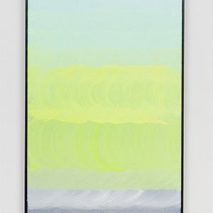 James Dodd, Scrubbing Meditation, 2021, acrylic on canvas, powder coated steel frame, 57.5 x 37 cm