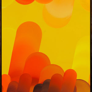 James Dodd, Lemon Buzz, 2019, acrylic on canvas with Japan Black Australian Oak frame, 77 x 61 cm