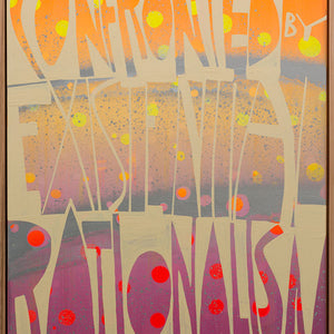 James Dodd, Confronted by existential rationalism, 2015, acrylic and enamel on canvas, 61 x 76 cm