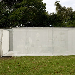 Janet Lawrence, Waiting: A Medicinal Garden for Ailing Plants, 2010, Australian native plants, laboratory glass, blown glass, steel, horticultural mesh, acrylic, salt, amethyst, medical silicon tubing, water and various fluids, ink-jet prints and screen prints on acrylic, water crystals, tulle, carbon, sulphur, various plant seeds, charred wood and plants, water pumps and ash, installation dimensions variable, at the Royal Botanic Gardens, Sydney for the Sydney Biennale 2010