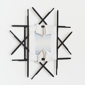 Julia Robinson, The Cull, linen, thread, steel, fixings, 110 x 110 x 15 cm