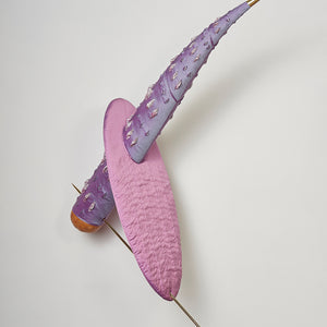 Julia Robinson, Royal Peplum, 2018, gourd, silk, thread, pins, brass, gold plating, steel, padding, and other mixed media, 140 x 80 x 60 cm irreg