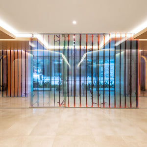 Justine Varga, Fusuma, 2018, at Duo Central Park Sydney by Foster + Partners London. Photography by Mark Pokorny
