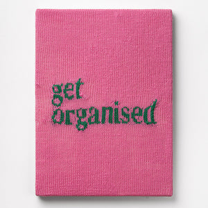 Kate Just, Get Organised, 2022, acrylic yarn, timber and canvas, 55 x 40 cm. Photography by Simon Strong