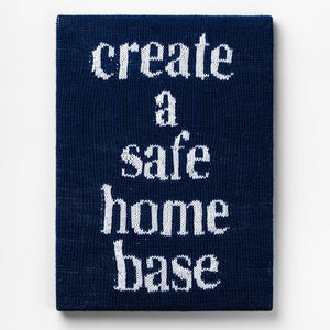 Kate Just, Create A Safe Home Base, 2022, acrylic yarn, timber and canvas, 55 x 40 cm. Photography by Simon Strong