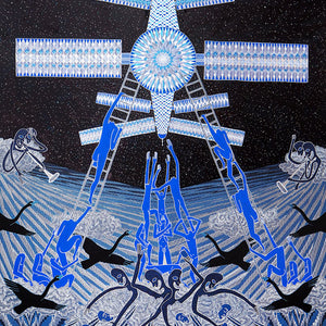 Lucas Grogan, The Ascension, 2020, Ink, acrylic and enamel on archival mount board, 102 x 82 cm