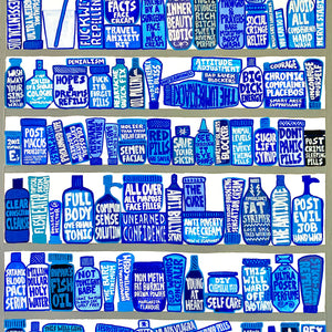 Lucas Grogan, A MEDICINE CABINET 2, 2023, ink and acrylic on timber panel, 72 x 60 cm