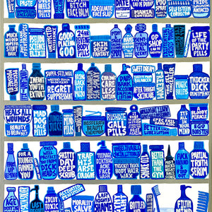 Lucas Grogan, A MEDICINE CABINET 3, 2023, ink and acrylic on timber panel, 72 x 60 cm
