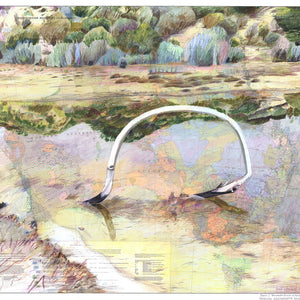 Laura Wills, Flowing, 2021, Pencil on Ground Water Map of Australia, 82 x 89 cm