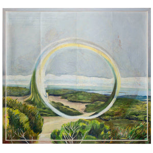 Laura Wills, Flowing, 2021, pencil on map of Australia, pencil on Ground Water mp of Australia, 89 x 82 cm