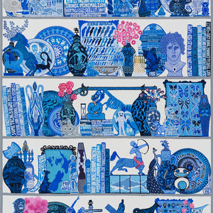 Lucas Grogan, A CABINET (with rifle), 2022, ink and acrylic on timber panel, 170 x 120 cm