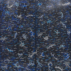 Lucas Grogan, The Universe (or one corner of it) 2020, ink, acrylic and enamel on wood, 244 x 244 cm
