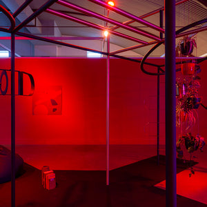 Min Wong’s ‘Lone Wolf’ at Cement Fondu alongside work by Shana Moulton, 2022. Photography by Jessica Maurer