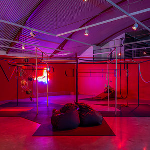 Min Wong’s ‘Lone Wolf’ at Cement Fondu alongside work by Shana Moulton, 2022. Photography by Jessica Maurer