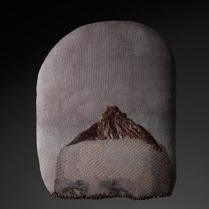 Sera Waters, Mount Braddock, 2015, linen, cotton, crewel, hand-made beads, felt, card and stuffing, 26 x 37 cm