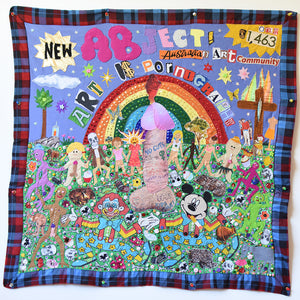 Paul Yore, Art Is Pornography, 2016, mixed media textile, beads, sequins, buttons and marker, 103 x 101 cm irreg