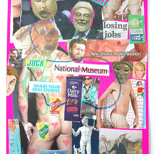 Paul Yore, Fuck I Am Drama, 2020, collage on card with pen, marker and stickers, 41 x 29 cm