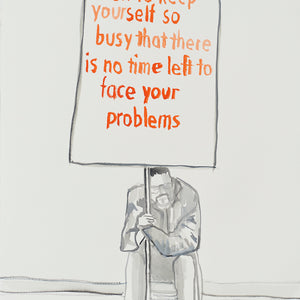 Paul Sloan, 100 Pieces in a Cardboard Box, 2023, Gouache on paper, 76 x 55 cm
