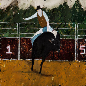 Richard Lewer, Bindoon Rodeo, 2014, oil on epoxy-coated steel, 100 x 100 cm