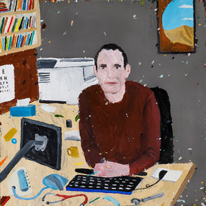 Richard Lewer, Dr Robin Wong, thank you for your continued service., 2020, oil on steel, 50 x 50 cm