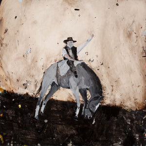Richard Lewer, Pistol Pete, 2014, oil on epoxy-coated steel, 100 x 100 cm