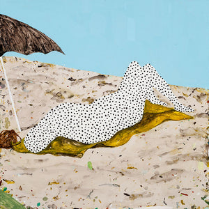 Richard Lewer, Sunbather, 2014, oil on epoxy-coated steel, 75 x 75 cm