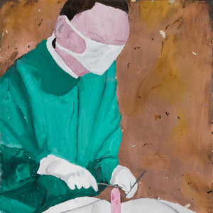 Richard Lewer, Circumcision last year., 2020, oil on copper, 50 x 50 cm