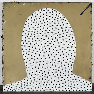 Richard Lewer, Self portrait., 2020, oil on brass, 50 x 50 cm