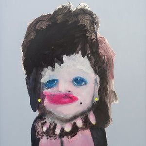 Sally Bourke, Monster, 2019, oil and acrylic on ampersand board in found frame, 54 x 44 cm