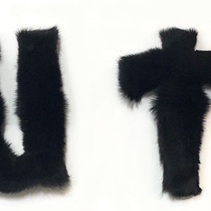 Sally Bourke, Mutt, 2019, feral dog skin mounted on board, 36 x 140 cm approx