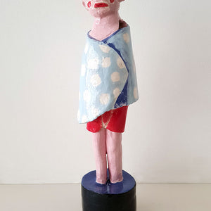 Sally Bourke, Theirs, ours, 2019, glazed earthenware, 29 x 7 cm