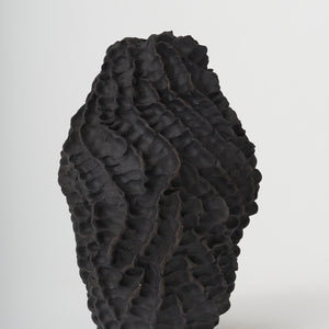 Sam Gold, Lying in softness, 2021, black stoneware, 33 x 20 cm irreg.