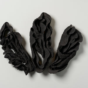 Sam Gold, All These Words Are Falling Off Of My Tongue And Into My Hands, 2023, black stoneware, 94 x 43 x 12 cm. Photography by Sam Roberts