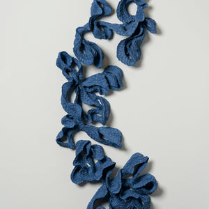 Sam Gold, A Shelter Of Flesh And Bones, 2023, raku and oxide, 151 x 85 x 18 cm. Photography by Sam Roberts