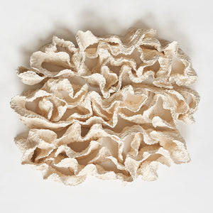 Sam Gold, Of little words, thousands of little words, 2021, porcelain and liquid quartz, 92 x 95 x 21 cm (irregular)