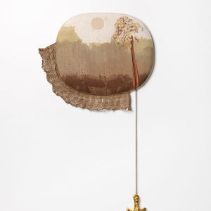 Sera Water, Unlucky Palm Charm, 2020, linen, cotton, lycra, trim, chains, sequins, felt, card and stuffing, 70 x 36 cm