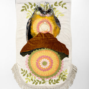Sera Waters, Telling tales on Terry Towelling: Lost to Fellmongering, 2016-17, towel, wool, cotton, velvet, trim and handmade sequins, 110 x 60 cm