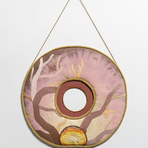 Sera Waters, Grief Wreath, 2020-21, cotton, hand-dyed linen, various pre-loved