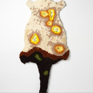 Sera Waters, Pelted, 2019, found rug wool, canvas, glow in the dark fibre, assorted wool,152 x 70cm, or 120 x 70 cm