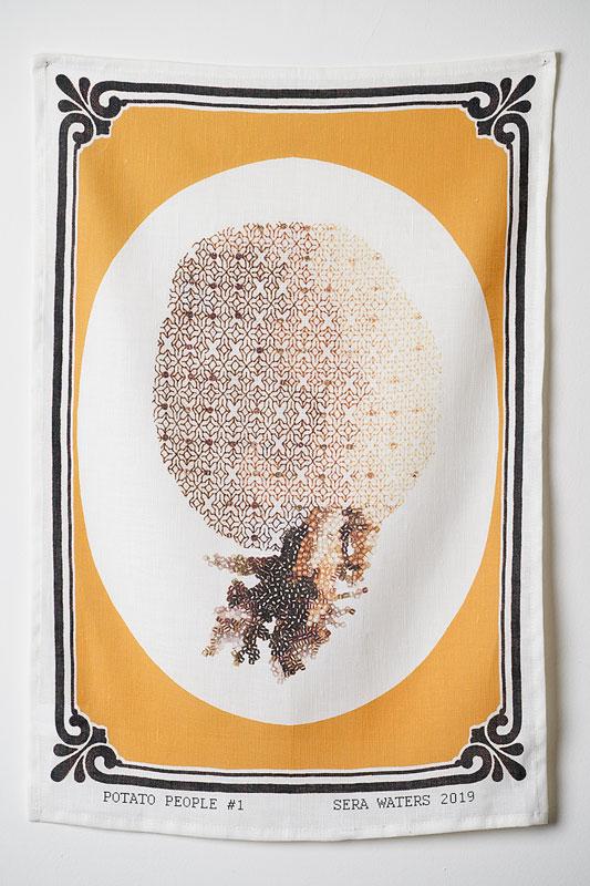 Sera Waters 'Dazzleland - Potato People #1' Tea Towel