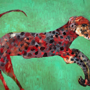 Sally Bourke, The come back, 2022, oil on ampersand, 46 x 61 cm