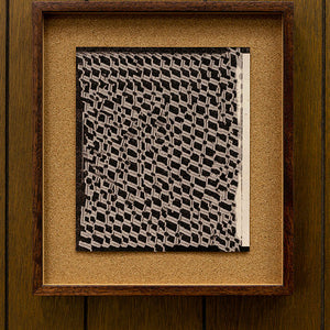 Tony Garifalakis, Untitled, 2018-19, from ‘Garage Romance’, unique inkjet print on Ilford smooth cotton paper, corkboard, and hand-stained Tasmanian oak, 39.5 x 36.5 x 4 cm